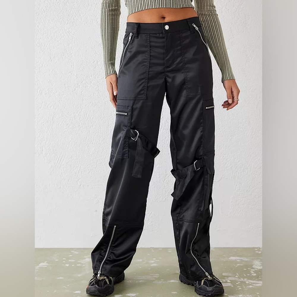 Urban Outfitters Satin Cargo Pants